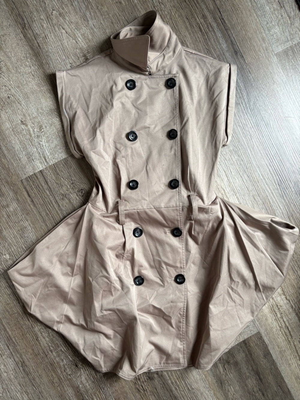 Alexander McQueen Trench coat inspired sleeveless dress